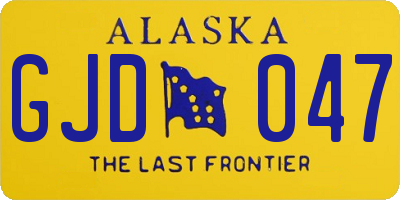 AK license plate GJD047