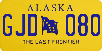 AK license plate GJD080