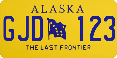 AK license plate GJD123