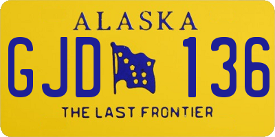 AK license plate GJD136