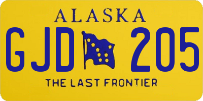 AK license plate GJD205