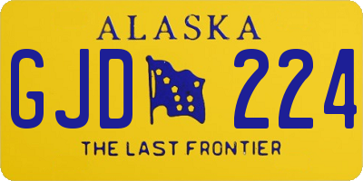 AK license plate GJD224