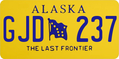 AK license plate GJD237