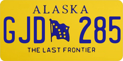 AK license plate GJD285
