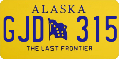 AK license plate GJD315
