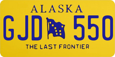 AK license plate GJD550