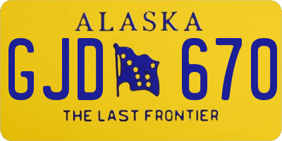 AK license plate GJD670