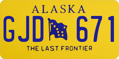 AK license plate GJD671