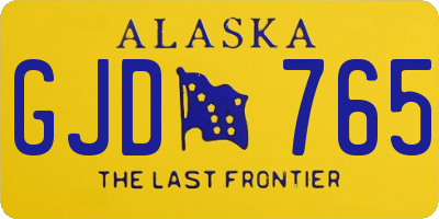 AK license plate GJD765