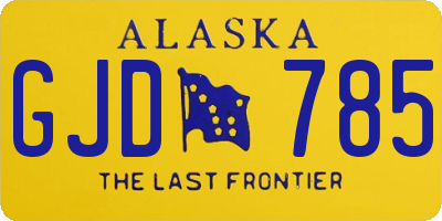 AK license plate GJD785