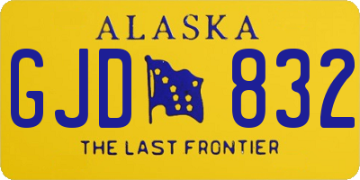 AK license plate GJD832