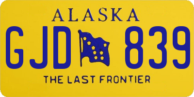 AK license plate GJD839