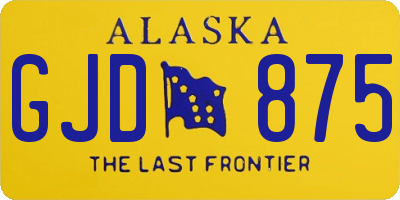 AK license plate GJD875