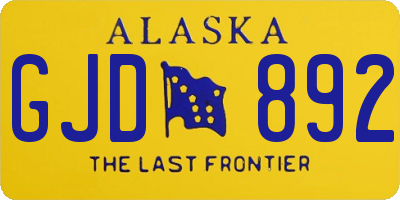 AK license plate GJD892