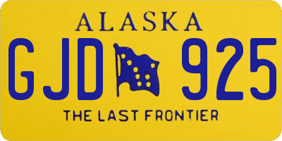 AK license plate GJD925