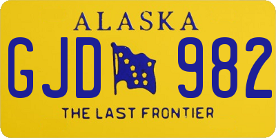 AK license plate GJD982