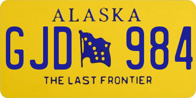 AK license plate GJD984