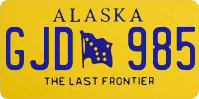 AK license plate GJD985