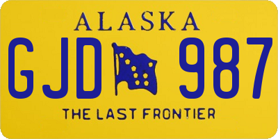 AK license plate GJD987