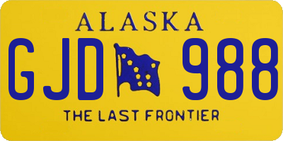 AK license plate GJD988