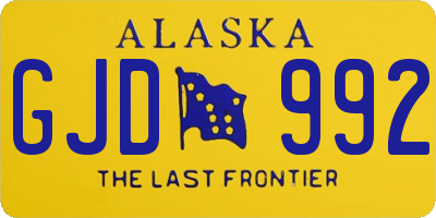 AK license plate GJD992