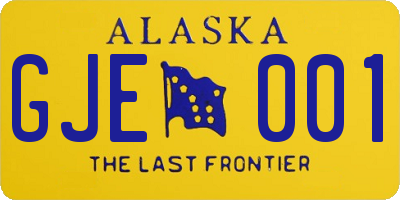 AK license plate GJE001