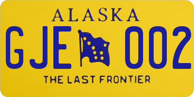 AK license plate GJE002