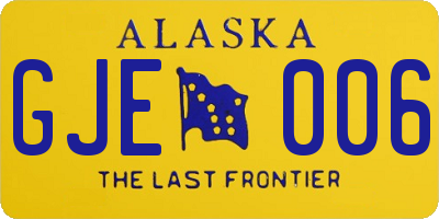 AK license plate GJE006