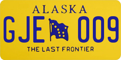 AK license plate GJE009