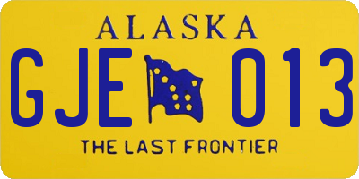 AK license plate GJE013