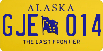 AK license plate GJE014
