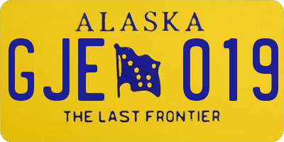 AK license plate GJE019