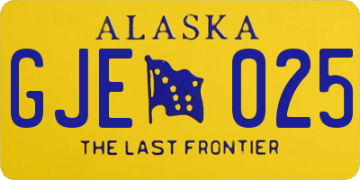 AK license plate GJE025