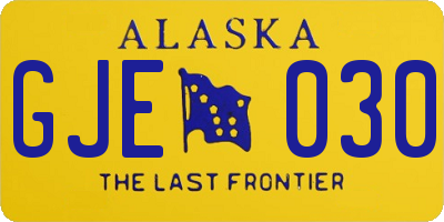 AK license plate GJE030