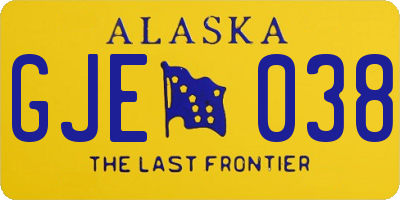 AK license plate GJE038