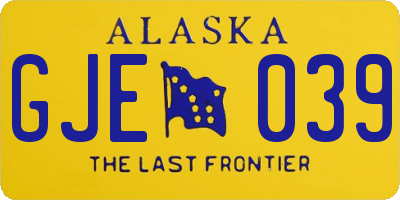 AK license plate GJE039