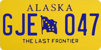 AK license plate GJE047