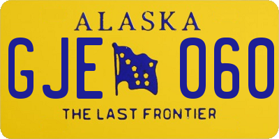 AK license plate GJE060