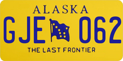 AK license plate GJE062