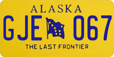 AK license plate GJE067