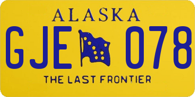 AK license plate GJE078