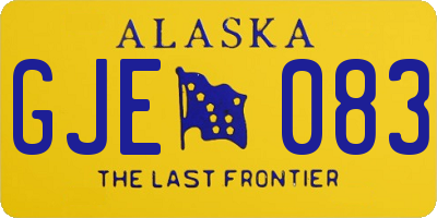 AK license plate GJE083