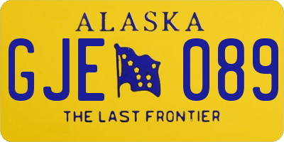AK license plate GJE089