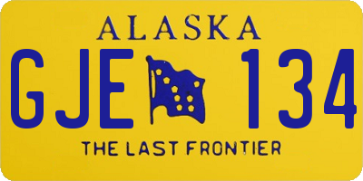 AK license plate GJE134
