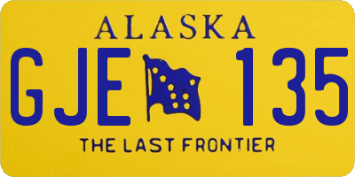 AK license plate GJE135