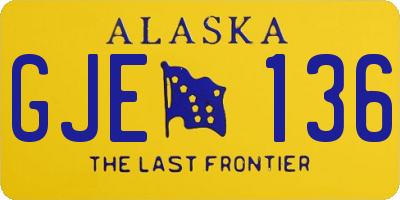 AK license plate GJE136