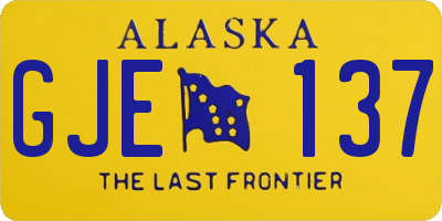 AK license plate GJE137