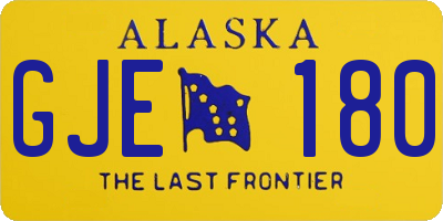 AK license plate GJE180