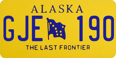 AK license plate GJE190