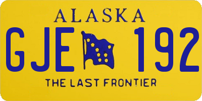 AK license plate GJE192
